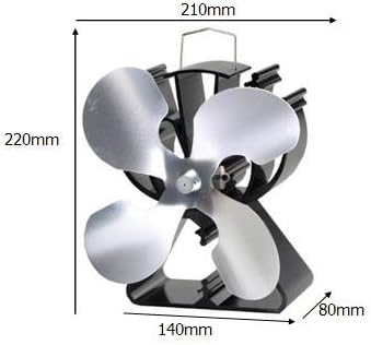 Ventilador de estufa de 4 cuchillas para leñaquemador de troncoschimenea aumenta un 80% más de aire caliente que 2 cuchillas ventilador  respetuoso