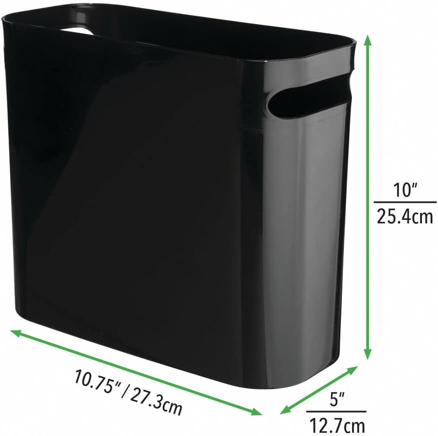 mDesign Juego de 2 cepillos de inodoro de plástico 2 en 1 compactos e independientes, juego de basura, almacenamiento de baño en casa, accesorios de