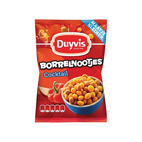 Patatas fritas de maní  Duyvis  Cóctel Pinda de Borrelnootjes  Peso total 4.41 onzas