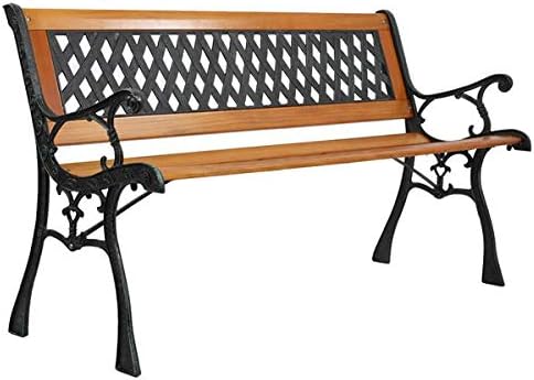 Sofá biplaza de 49 pulgadas, banco de parque, muebles de porche, silla de banco de parque al aire libre, asiento de patio, decoración de entrada,