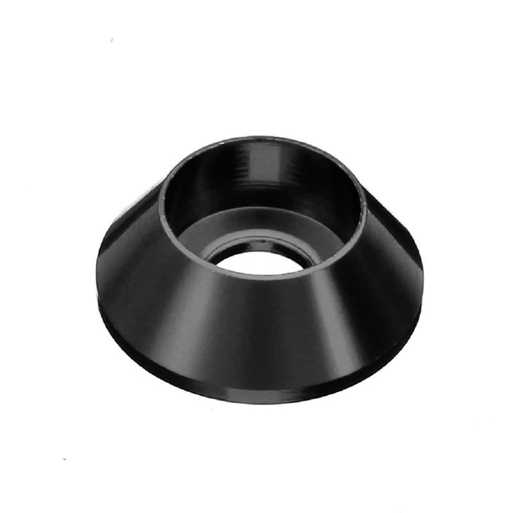20pcs M6 Cono Arandelas de Copa Anodizado Aleación de Aluminio Junta de Tornillo Arandelas avellanadas (negro)