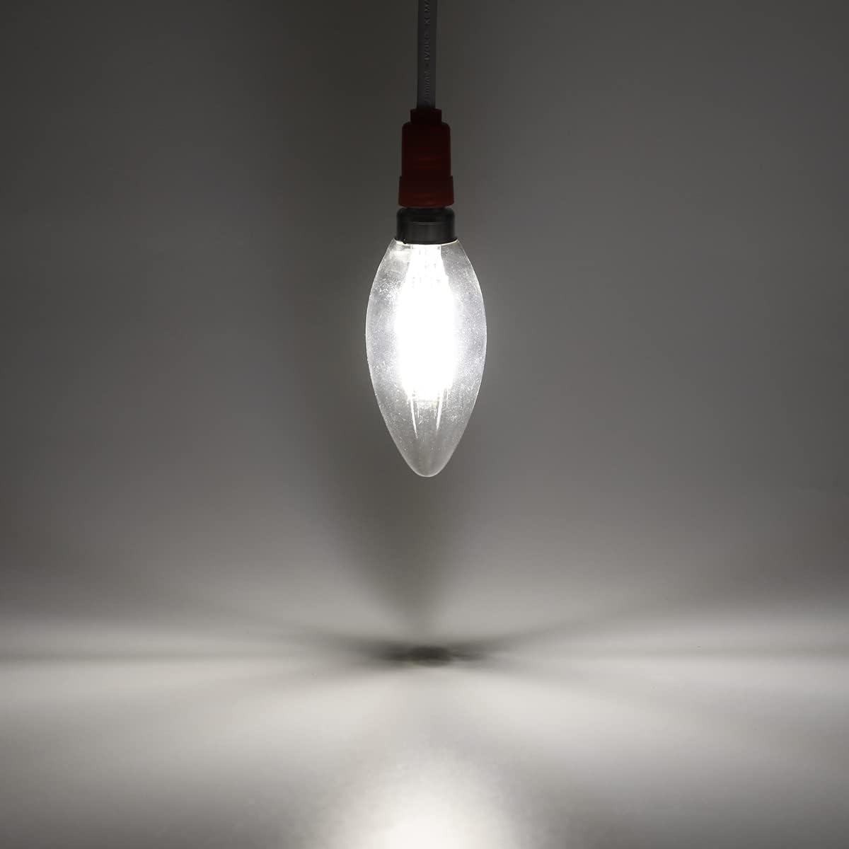 KINUR Bombilla LED para candelabro, equivalente a 40 vatios, 4 W, E12, bombilla LED 5000 K, lámpara de araña blanca suave, bombilla decorativa para