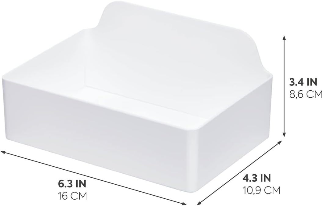 iDesign The Sarah Tanno Collection – Organizador de cosméticos en cajón, color blanco (paquete de 2)