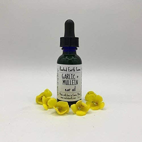 Garlic and Mullein Ear Oil, 1 fluid ounce, For Ear Issues Rooted Earth Farm