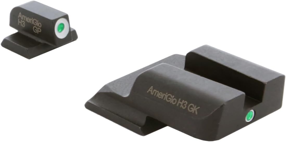 AMERIGLO i-Dot Sight Set, Compatible with Smith & Wesson M&P Shield (Excludes EZ)  Durable High-Performance Green Tritium Front & Rear Night Sights