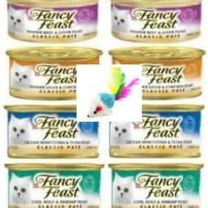 Fancy Feast Classic – Paquete variado de alimentos enlatados húmedos para gatos, sin granos, paquete variado de 6 sabores, 3 onzas cada uno, paquete Fancy Feast Classic – Paquete variado de alimentos enlatados húmedos para gatos, sin granos, paquete variado de 6 sabores, 3 onzas cada uno, paquete