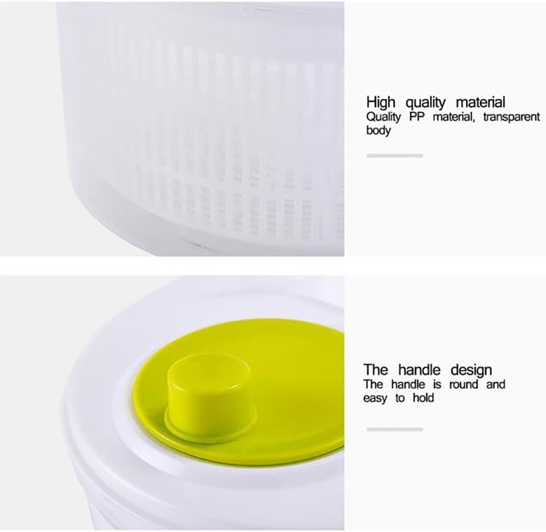 Escurridor de ensaladas, secadora de verduras fácil de usar Pro Pump Spinner con cuenco, colador y sistema de drenaje integrado para ensaladas