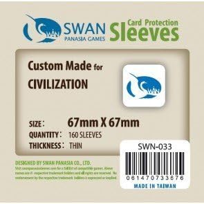 Fundas para tarjetas de cisne (2.638 x 2.638 in), paquete de 160, mangas finas, civilización