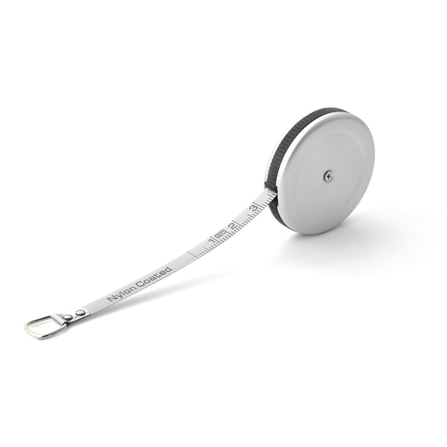 VAXATO Cinta métrica pequeña de aleación de aluminio, mini cinta métrica retráctil de doble cara 80 pulgadas2 M, cinta métrica plateada