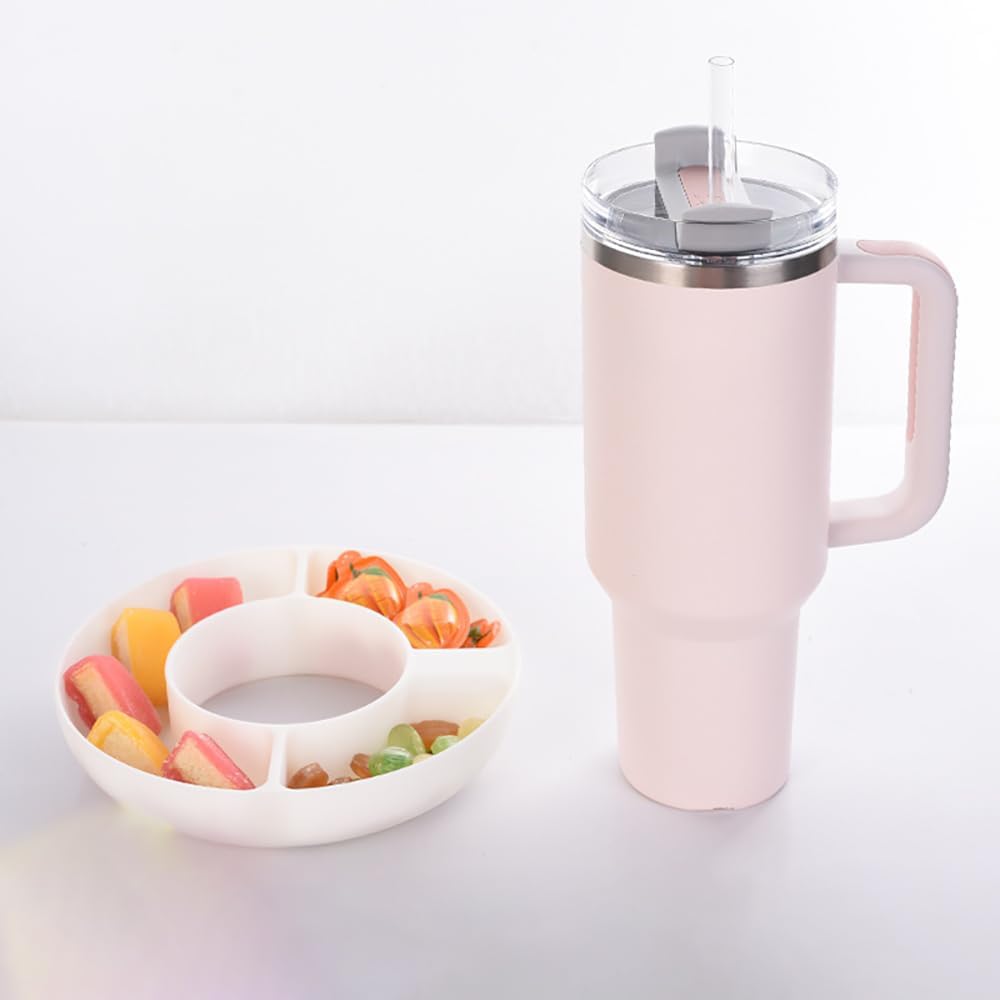 Tazón para aperitivos Stanley de 40 onzas con asa, bandeja de aperitivos compatible con Stanley Cup de 40 onzas, anillo reutilizable para accesorios