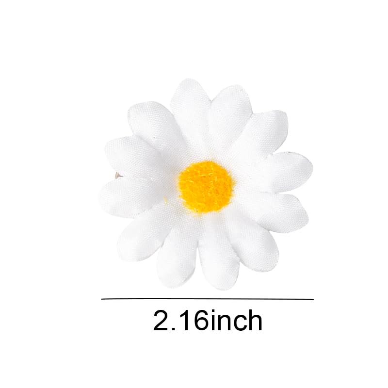 Pinzas para el pelo de girasol de margaritas para mujeres y niñas, pinzas para el pelo de margaritas blancas, pasadores de pelo de girasol,