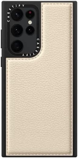 CASETiFY Funda de piel para Samsung Galaxy S22 Ultra – Leche de avena
