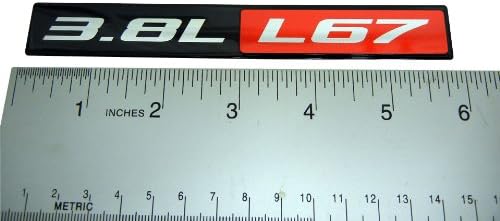 Emblema de aluminio real L67 L67 de 3.8 litros, compatible con Pontiac Buick Holden Chevrolet Chevy Oldsmobile