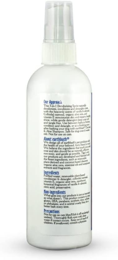 earthbath Spritz desodorizante natural (paquete de 2), lavanda, 8 onzas