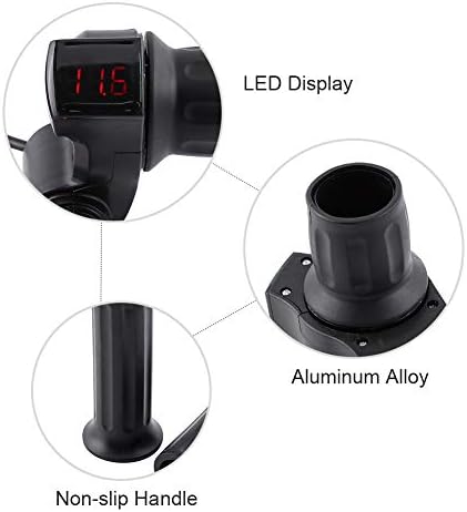 Manillar eléctrico de 12 V 84 V para manillar de bicicleta, voltaje de batería, acelerador de media torsión con pantalla LED y casillero de llave
