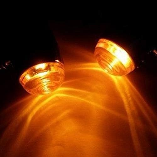 Luz indicadora de giro cromadoámbar para motocicleta de 1.299 in-1.693 in + abrazadera de horquilla para Harley Honda Kawasaki Suzuki Yamaha GN125