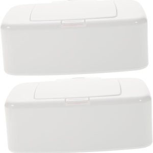 ibasenice Caja de almacenamiento de 2 recipientes con tapas, soporte de papel higiénico, dispensador de pañuelos húmedos, estuche de almacenamiento ibasenice Caja de almacenamiento de 2 recipientes con tapas, soporte de papel higiénico, dispensador de pañuelos húmedos, estuche de almacenamiento