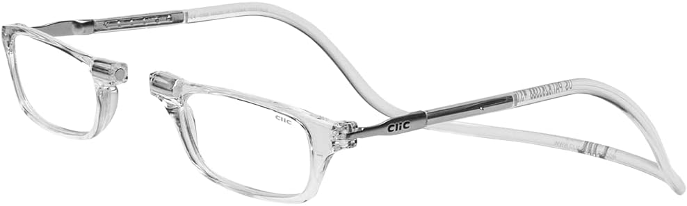 Clic Lentes de lectura magnéticos con bloqueo de luz azul, lectores de computadora con patillas ajustables, originales (tamaño pequeño-mediano)