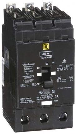 SCHNEIDER ELECTRIC Disyuntor miniatura 480Y277-VOLT 40-AMP EGB34040 480Y277V 40A
