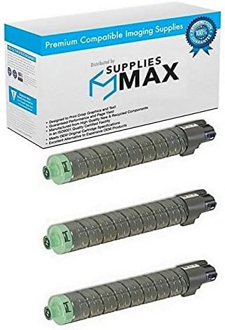 Repuesto compatible para Ricoh Aficio MP-C2051MP-C2551 cartucho de tóner negro (rendimiento de páginas 3PK-10000) (841504_3PK)