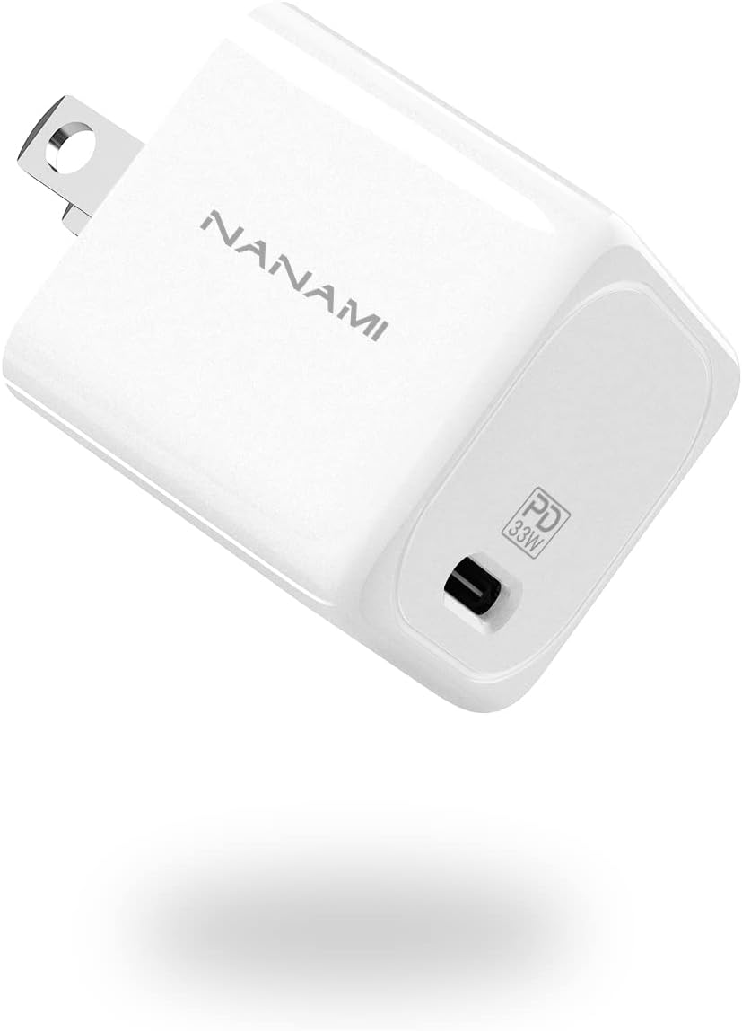 Cargador USB C – NANAMI 30W PD Cargador de pared súper rápido adaptador de corriente compacto para iPhone 15141312, iPad MiniPro, MacBook Air,