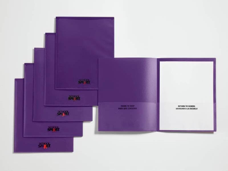 School Smart Take Home – Carpetas resistentes, color morado, paquete de 24