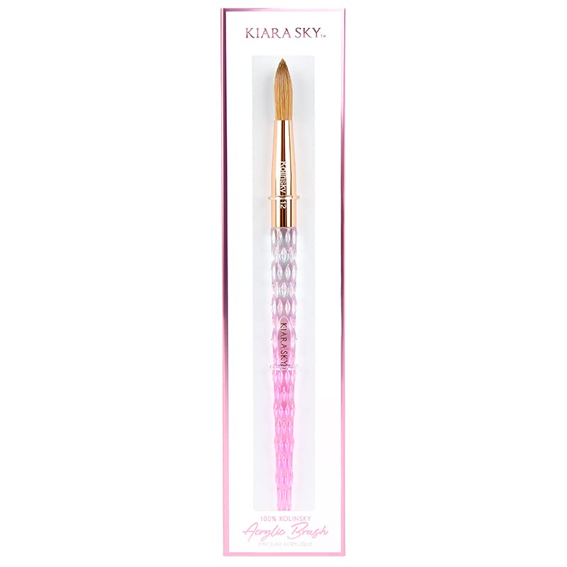 Kiara Sky Cepillo de uñas acrílico Kolinsky cristal rosa (12)