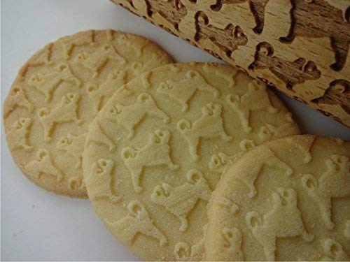 PUG EMBOSSING ROLLING PIN MOPS DOG PATTERN for EMBOSSED COOKIES DOG MINI MASTIFF CARLIN GIFT for FRIEND DOG LOVER