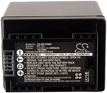Batería compatible con Canon Legria HF R76, VIXIA HF M50, VIXIA HF M500, VIXIA HF M506, VIXIA HF M52, PN BP-745 4450mAh