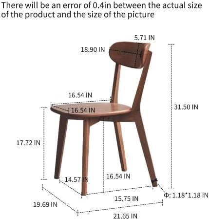 TINGSING Sillas de comedor de madera de roble macizo, sillas modernas de cocina y comedor de mediados de siglo con respaldo redondo ancho, sillas de