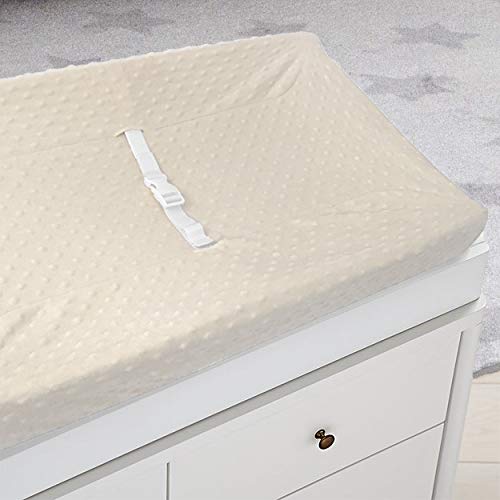 Cubierta para almohadilla de cambio, con puntos en relieve, ultrasuave, de American Baby Company, ajustable al contorno, Crudo Puff