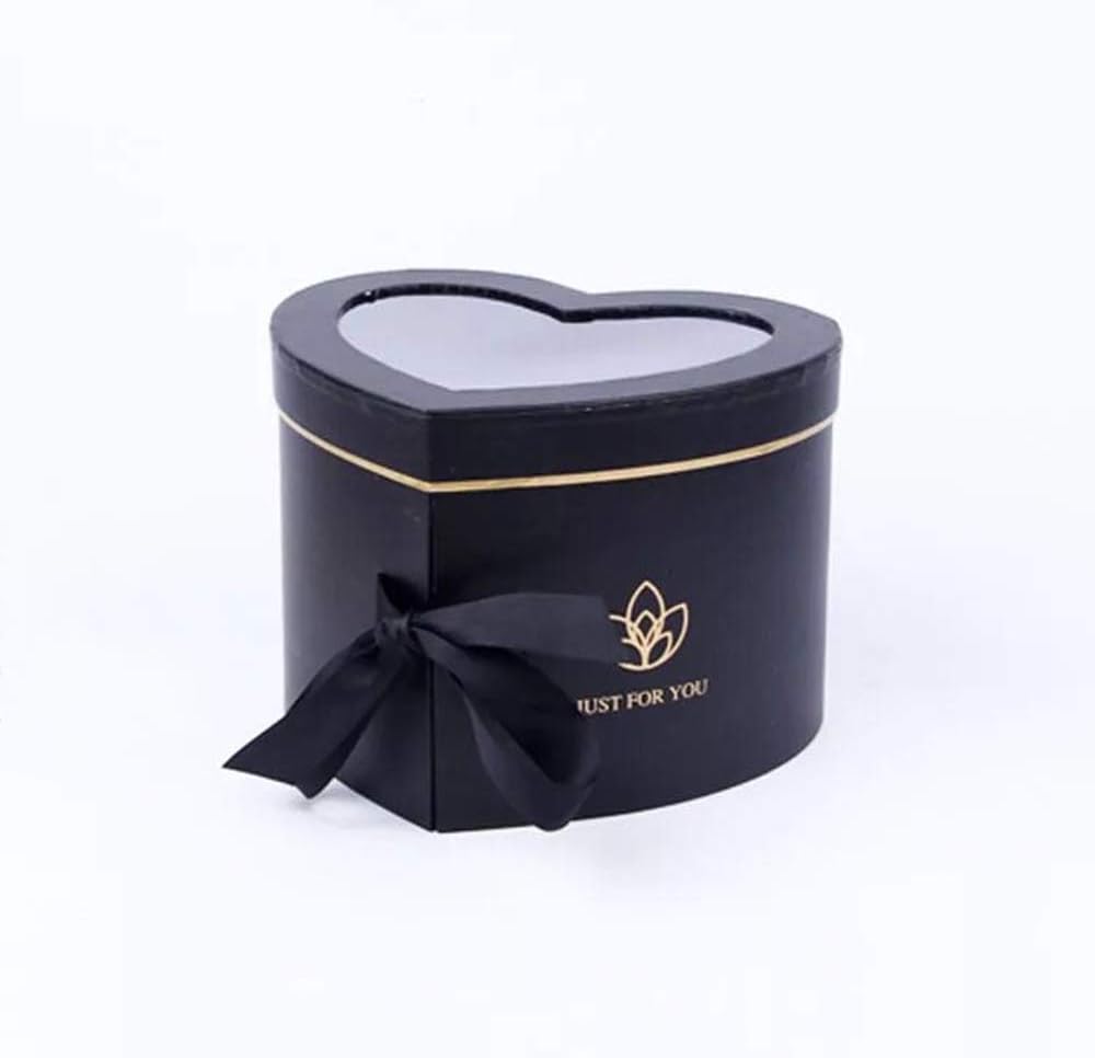 BBJWRAPS – Caja para flores en forma de corazón con tapa para arreglos de lujo, florerías, entregas de regalos, material de cartón piedra de