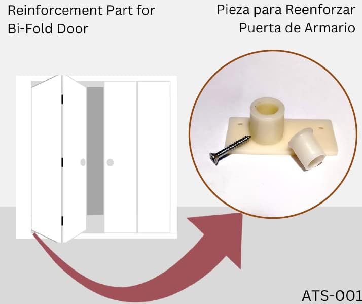 Kit de reparación de herrajes para puerta doblada, incluye buje adaptable para puerta pivote de 716″ a 38″