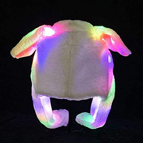 Sombrero con orejas de conejo de peluche con movimiento, divertido, para niños y adultos, fiestas de Navidad, disfraces