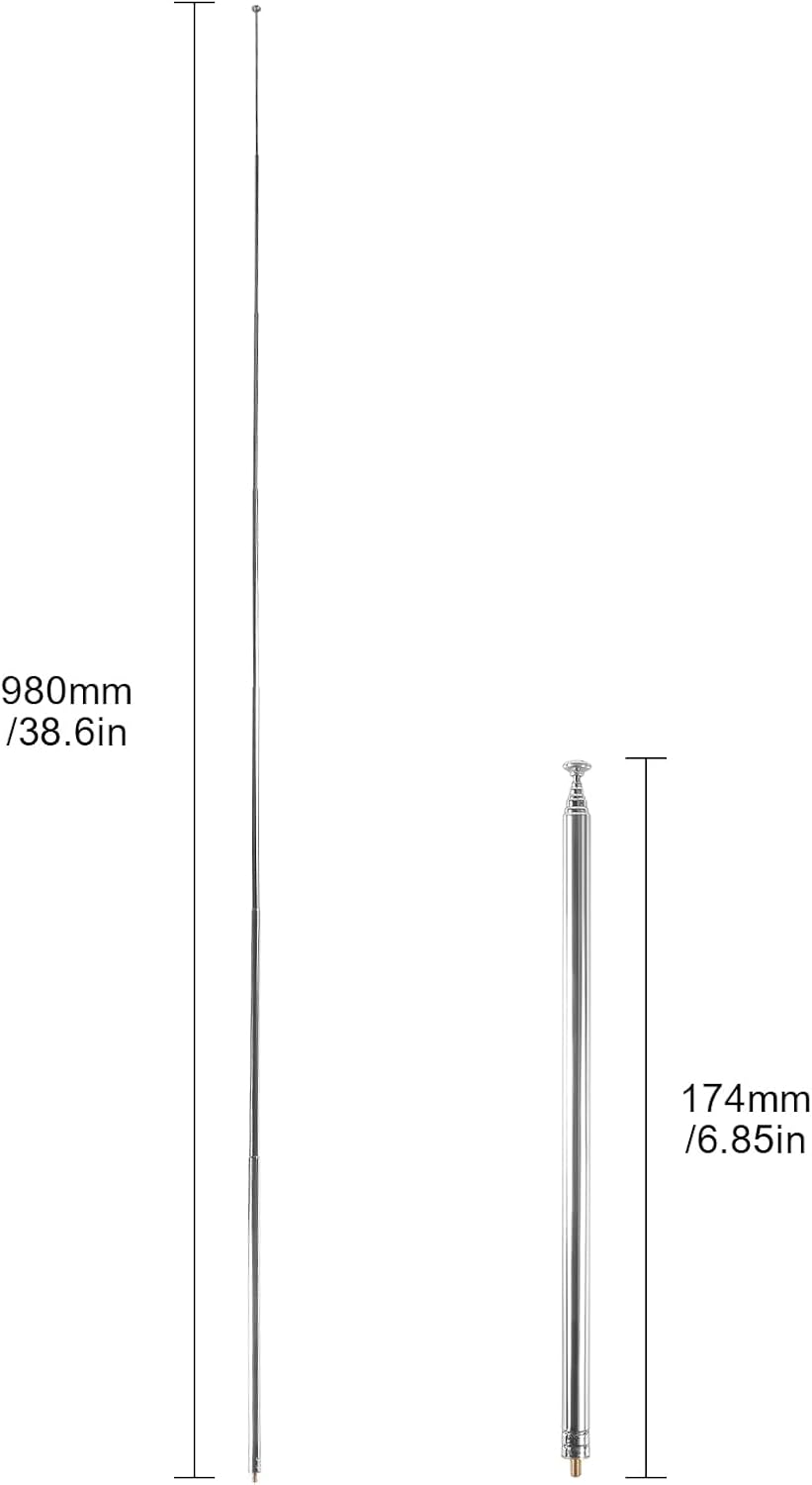 5 unids Antena telescópica M3 macho hilo 7 secciones AM FM Radio Antena universal para Radio TV Juguetes eléctricos Antena de repuesto telescópica