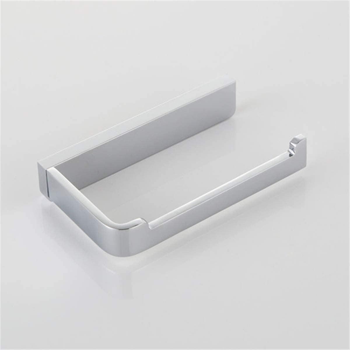 Flybath Soporte de papel higiénico latón macizo acabado cromado plateado baño rollo papel higiénico soporte montado en la pared