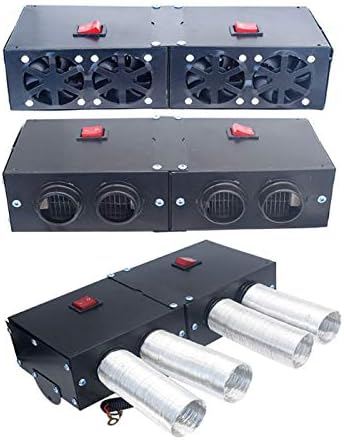 Descongelador portátil de 12 V, 500 W, 4 agujeros, soplador de aire caliente para automóvil con tubo telescópico de papel de aluminio, descongelador