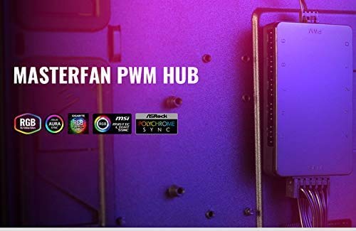 MasterFan hub de 1 a 10 4 pines SATA PWM Fan Hub, adaptador de cable de ventilador de chasis, fuerte absorción de imán no es fácil de caer
