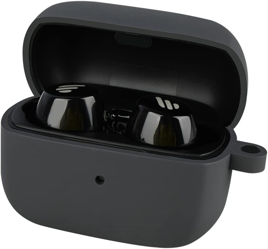 Juego de 2 fundas protectoras de silicona suave compatibles con auriculares Edifier TWS1 Pro True Wireless, funda protectora con llavero para