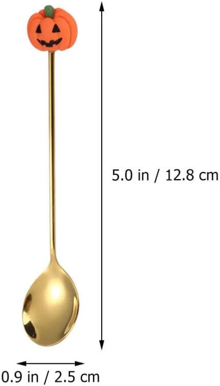 Cucharas de Halloween, 6 cucharas de Halloween, sombrero de bruja de calabaza, cucharas de fantasma, cuchara de postre, cuchara de café, cuchara de