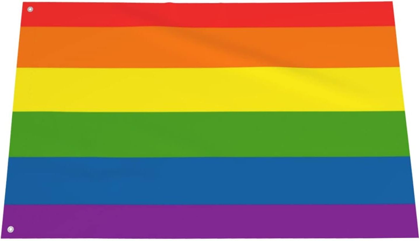 Bandera para exteriores de 2.5 x 4 pies, bandera LGBT de arcoíris y orgullo gay, bandera para decoración del hogar y jardín, con ojales, duradera,