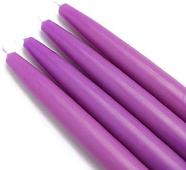 Velas cónicas moradas de 6″ (144 piezascaja) a granel
