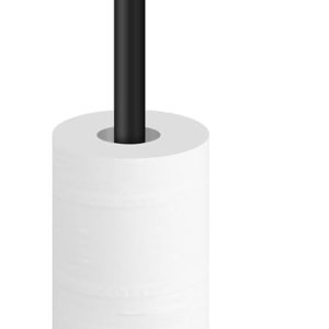 TACGEA Soporte para papel higiénico, soporte para rollo de papel higiénico de baño, acero inoxidable, almacenamiento para 4 rollos de papel, negro TACGEA Soporte para papel higiénico, soporte para rollo de papel higiénico de baño, acero inoxidable, almacenamiento para 4 rollos de papel, negro