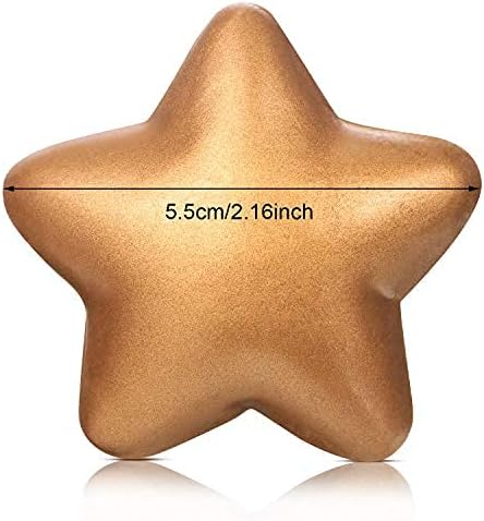 Blulu 30 piezas de decoración de bola de estrés de estrella de color dorado estrella para alivio del estrés, estrella de espuma pequeña para