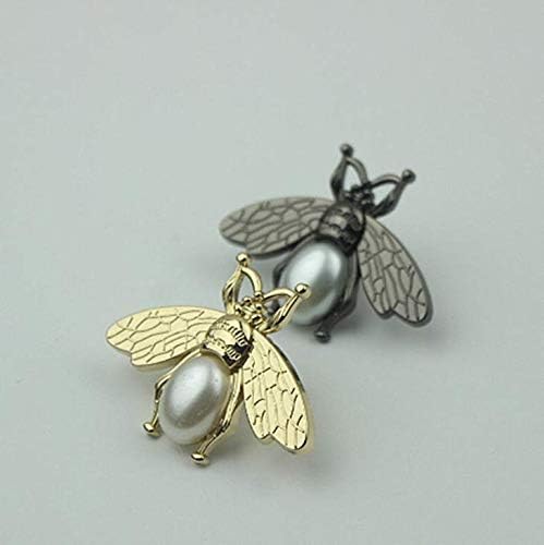 10 botones de abeja de metal, adornos de abeja, botones de perlas con parte trasera plana, adornos para coser manualidades y decoración de herrajes