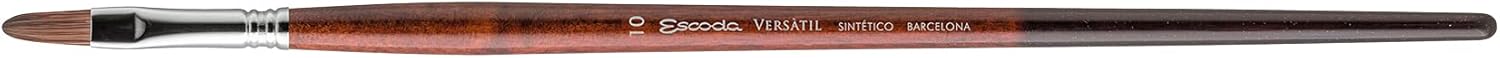 Escoda Versatil 3043 Series Artist – Pincel para pintura al óleo y acrílico, sintético Kolinsky, mango largo, plano, tamaño 10