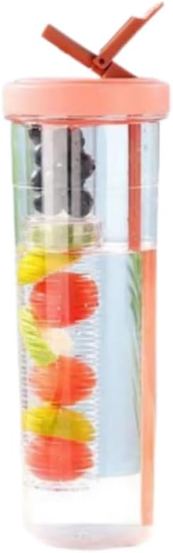 Botella de agua con infusor de frutas, botella de agua plegable de 30 onzas, botella de agua con pajilla, botellas de agua reutilizables sin BPA,