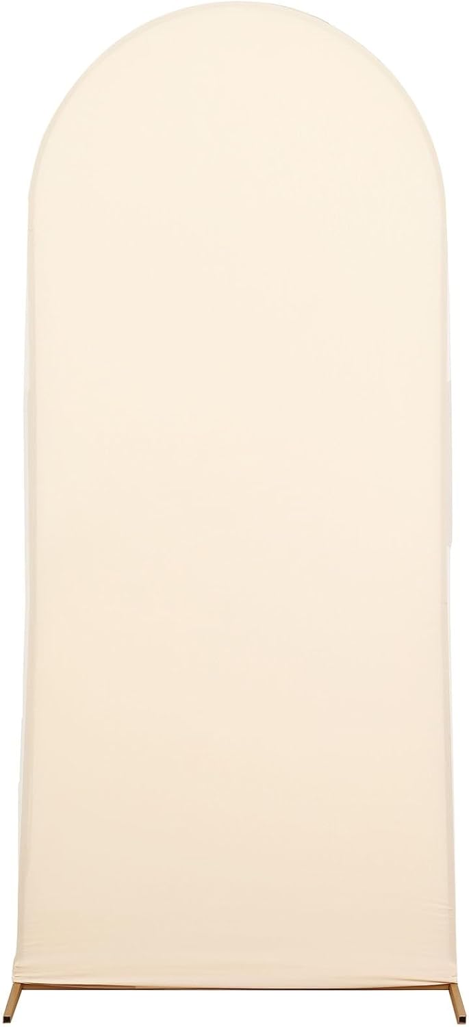 Efavormart – Cubierta de marco de fondo de elastano beige de 6 pies, cubierta de arco de boda de 2 lados