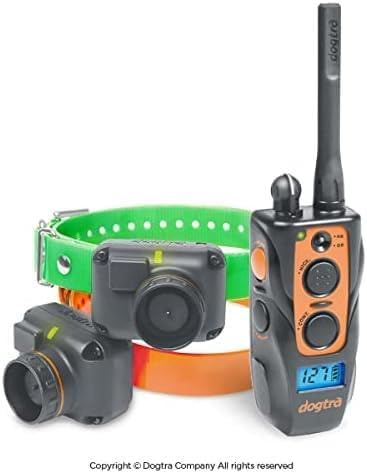 Dogtra 2702T&B Collar electrónico de entrenamiento de perros de largo alcance de 1 milla y 2 perros con sonido remoto para entrenamiento de perros