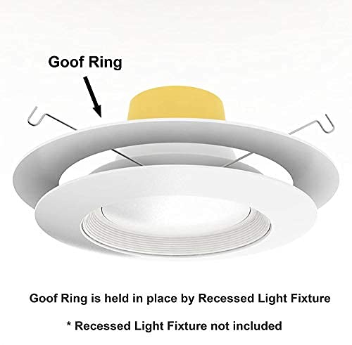 Paquete de 6 anillos de acabado blanco brillante para iluminación empotrada de 6 pulgadas, para luz de plumón, diámetro exterior de 8 pulgadas,